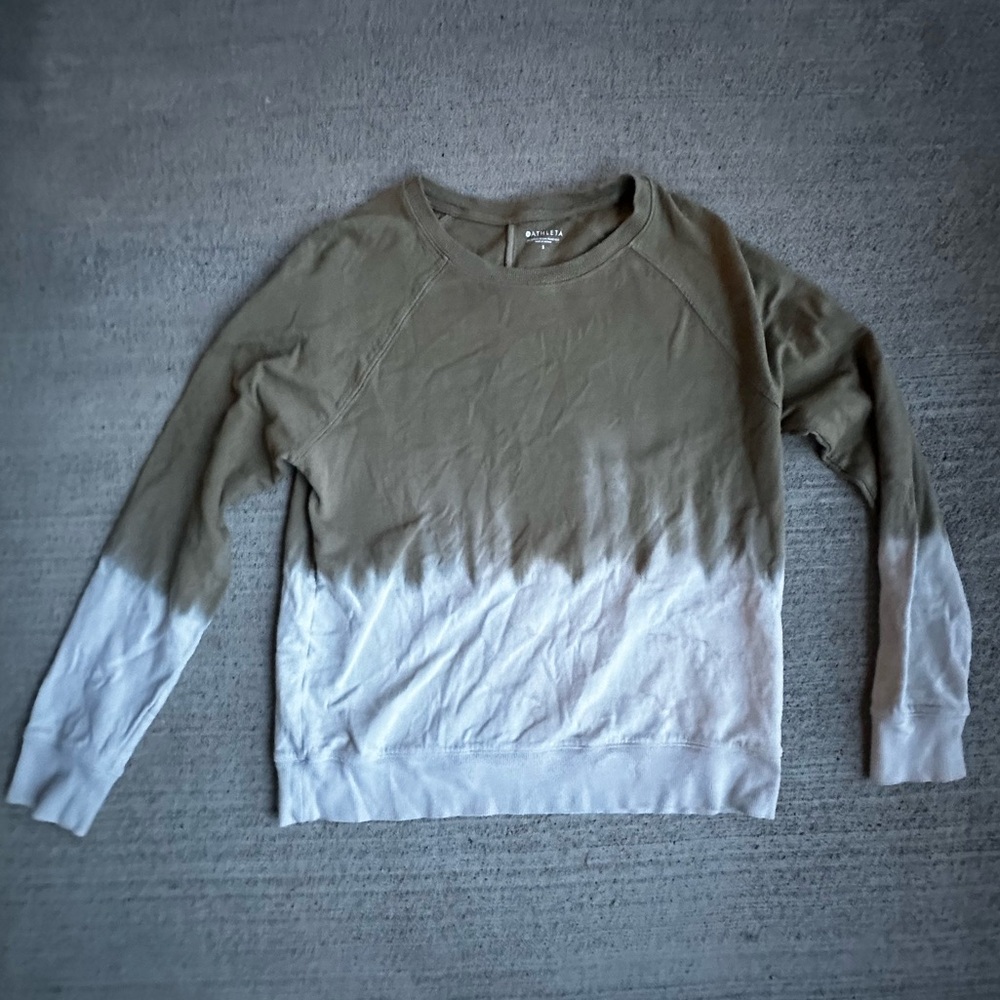 Olive Green and White Athleta Sweatshirt Size S